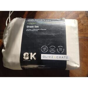 Olive Crate 100% Eucalyptus TENCEL Cooling -  FULL SPLIT KING King Sheet Set 6pc